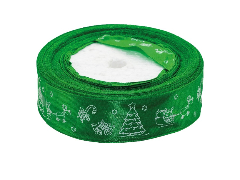 Wstążka satynowa Boże Narodzenie 25mmx22m WSX25-9 Brewis